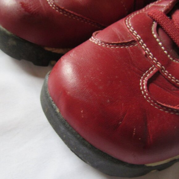 Sketchers Red Leather Women's Lace Up Ankle Boots, Size 7  F228 - Picture 2 of 8